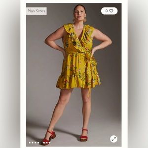 💕💕HOST PICK💕💕Anthropologie Maeve Floral Wrap Mini Dress